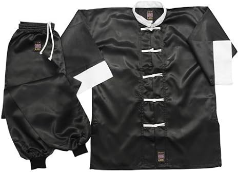 Playwell Martial Arts 100% Cotton Black/White Kung Fu Uniform