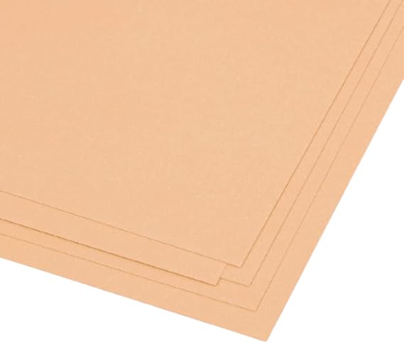 Craftelier - Pack of 5 Double Sided Canvas Texture Cardstock | Perfect Material for Scrapbooking and Craft Projects | Weight 216 grams | Size 30,48 x 30,48 cm (12" x 12") - Peach Colour