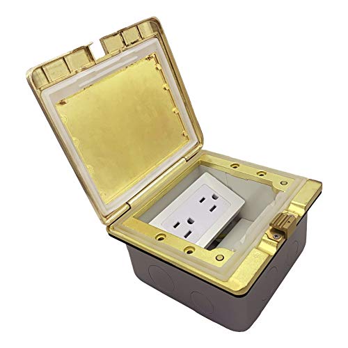 ZESHAN Pop Up Floor Waterproof Electrical Outlet Receptacle with 2 US Power UL Listed TR Tamper Resistant for KitchenRoom