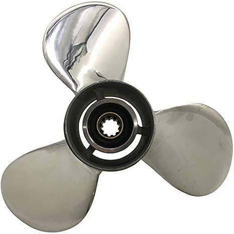 9.9x12 9.9x13 9.9x14 Stainless Steel Propeller for Tohatsu Nissan Outboards 25/30HP 3 Blade 10 Spline RH SS Props Polished