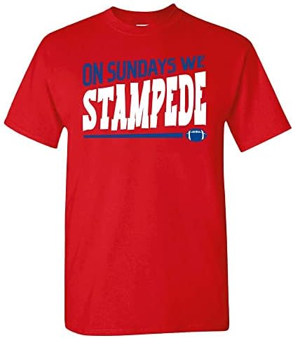 Buffalo Football Fans On Sundays We Stampede Mens T-Shirt Red Shirt, S