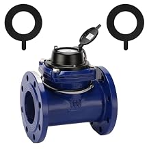 2" WoltmannHelix Water Meter,Detachable Water Meter,Pulse Output, Epoxy-Coated Cast Iron,Resistant Seals(Cubic,Non-Potable Use)