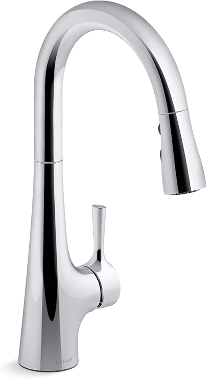 Kohler K-24661 Tempered 1.5 GPM Single Hole Pull Down Kitchen Faucet - Polished Chrome