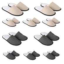 Home Slippers for Guest,10 Pairs Washable Reusable Closed Toe Slippers As Hotel Travel Spa Bathroom Bedroom Slippers