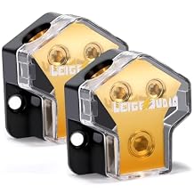 0/2/4 Gauge in 4/8 Gauge AWG Out Amp Power Distribution Block for Car Audio Splitter-2 Way(2 Pack)