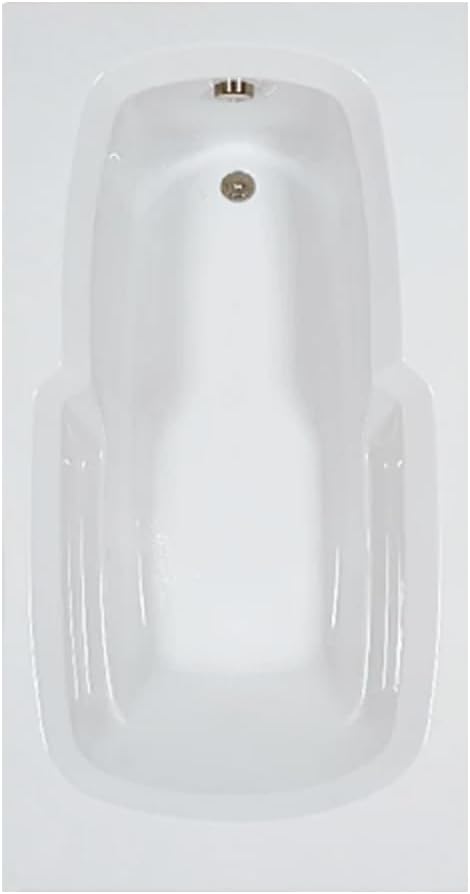 66 in. x 32 in. Acrylic Rectangular Drop-In Soaking Bathtub with Reversible Drain in White - Includes 12.5 Amp Soaking Bath Heater