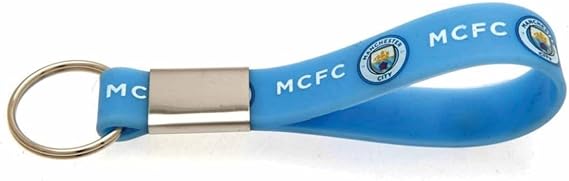 Manchester City FC Silicone Keyring (One Size) (Blue)