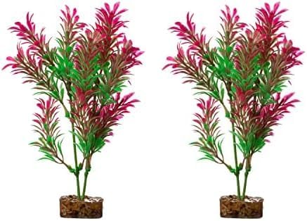 GloFish 78032 Plant for Fish, Green/Pink, Medium (Pack of 2)