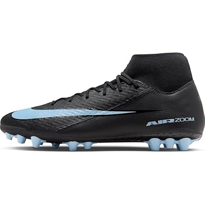 Nike Mercurial Superfly 10 Academy Artificial-Grass High-Top Soccer Cleats BlackIce Blue Size 8