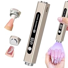 Flash Cure Nail Lamp, Handheld UV Light for Gel Nails, 3 in 1 Cordless UV Nail Lamp, Cat Eye Magnet & Nail Stamp Nail Light, Rechargeable Nail Dryer, Flash Cure Lamp with LED Display
