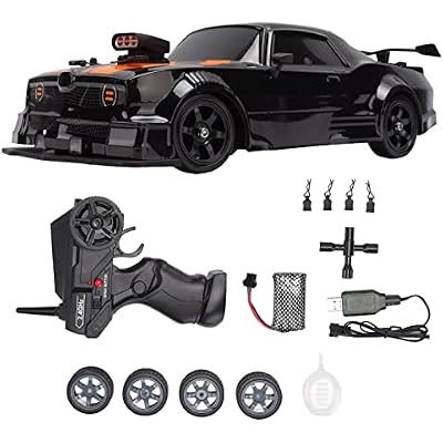 16A04 116 RC Drift Car, 1: 16 Scale 2.4Ghz USB Charging Drift RC Car with LED Lights, 4WD Racing Toy with Replaceable Tires