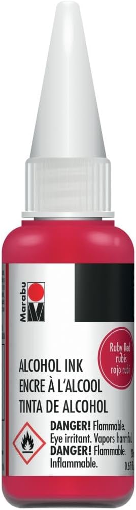 Marabu Alcohol Ink - Ruby Red - Ignite Your Passion and Unleash a Fiery Whirlwind of Emotion in Every Stroke - 20ml Bottle