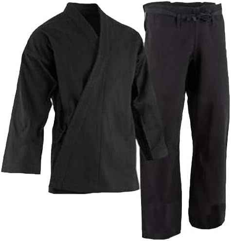 TMA Professional Kimono - Heavyweight Karate Canvas Uniform - 100% Advanced Cotton Karate Gi 14 oz Adult and Kids Black
