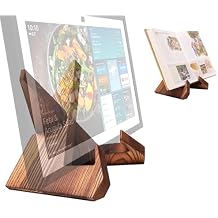 Solid Wood tablet computer Stands compatible for show15, show21,Support both horizontal and vertical modes.and suitable for Cookbook Stand for Kitchen,wooden cookbook Holder Display. (dark brown)