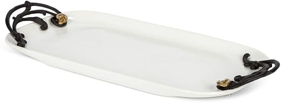 GG GL Ceramic and Metal Tray Other Decor, 23.13InL x 10.13InW x 2.5InH, Multi