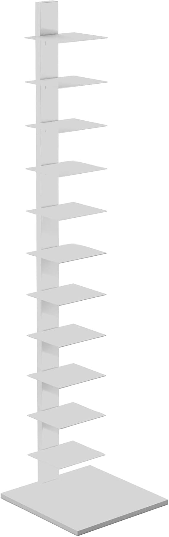 SEI Furniture - Stewartby Spine Tower Shelf - White - Transitional Design, Iron - Ideal for Bedroom, Living Room (HZ1220412)