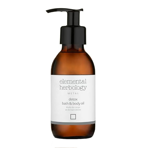 Elemental Herbology Detox Bath & Body Oil 5.0 fl oz Invigorating Aromatherapy Oil with Rosemary, Grapefruit & Juniper Berry Stimulates Circulation, Promotes Detox & Refreshes Mind and Body