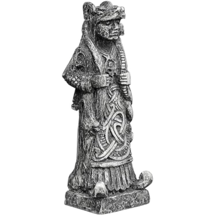 Dryad Design Skadi Statue 4 - Norse Goddess of Winter, Skiing & Hunting Figurine - Stone Finish