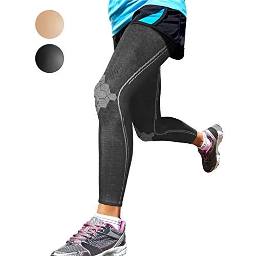 Sparthos Leg Compression Sleeve - Brace for Calf, Knee and Thigh, Recovery, Support Pain Relief for Sports Shin Splint Arthritis Patella Mcl Acl Tendon Patellar - for Men and Women Black-XS