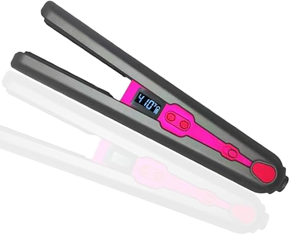 Cordless Hair Straightener with Ceramic Coating, Professional Flat Iron for Curly Hair, Stainless Steel (Gray)