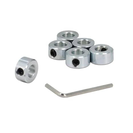 5/16" Bore Shaft Collar 6Pcs Zinc Plated Solid Steel Screw Style 7.94mm Bore Lock Collars with 5/16 Bore Size,5/8 Outer Diameter, and 5/16 Width