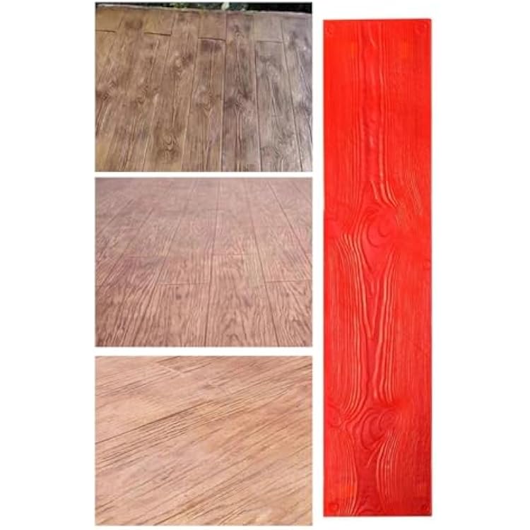 Concrete Stamps - Wood Plank Texture Mat with Handles, Wood Grain Pattern Molds for Printing Concrete, Cement, and Plaster Walls, Durable and Easy to Use