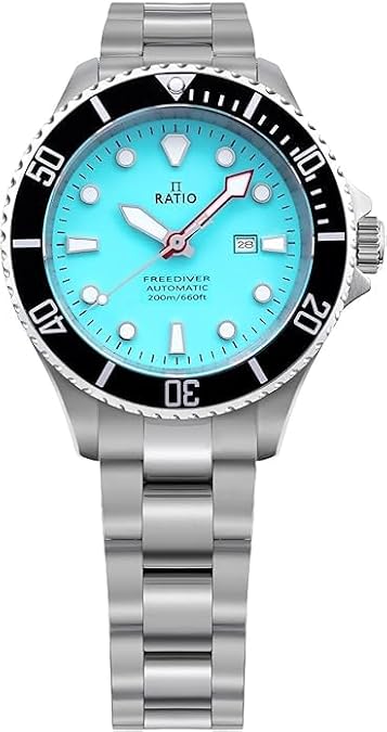 RATIO FreeDiver Sapphire Crystal Women's Diver Watch Japanese Automatic Movement Dive Watch 200m Water Resistant Diving Watch