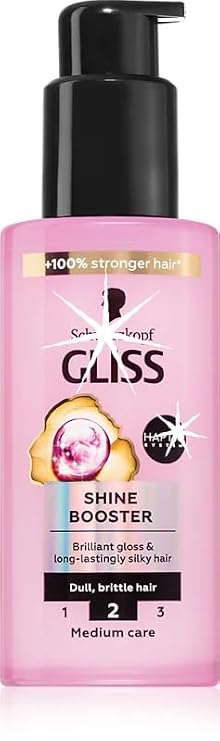 Gliss Liquid Silk Shine Booster Hair Serum, 100 ml, Hair Care Serum Provides Brilliant Shine, Leave in Hair Care for Long-Lasting Silky, 100% Stronger Hair