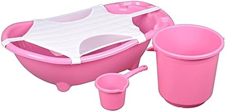 Flipper Bebek Banyo Küvet Seti - 4'lü Bebek Banyo Küveti (pembe)