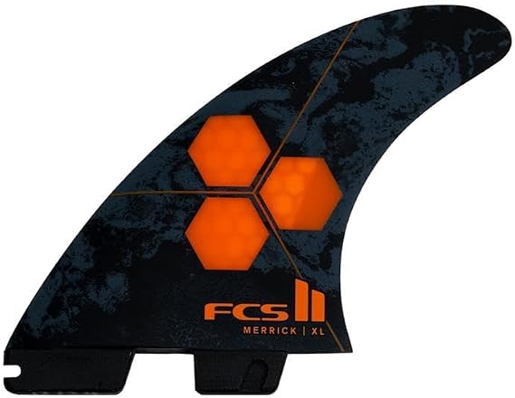 FCS II Al Merrick Thruster Surfboard Fin Set PC Construction for Speed, Drive & Power, Ideal for Steep Hollow Waves