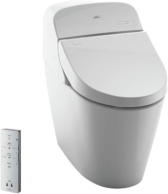 TOTO MS920CEMFG#01 G400 WASHLET Bidet Seat with Integrated Dual Flush 1.28 or 0.9 GPF Toilet with PreMist, Cotton White