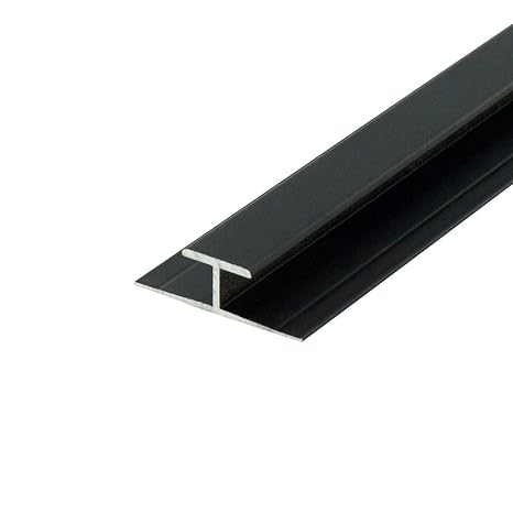 Outwater Aluminum H Channel Fits Material 1/4 to 9/32 Inch Black Aluminum Divider Moulding 48 Inch Length (Pack of 3)