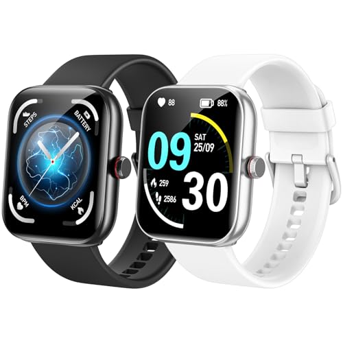 Smart Watch for Women, Alexa Built-in Smartwatch AnswerCalls for Android & iPhone, Fitness & Sleep Tracker, 1.91 Black Smartwatch  1.91 White Smartwatch