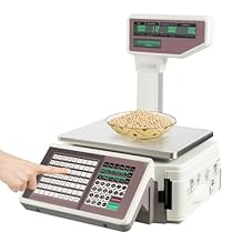 Label Printing Scale, 66lbsCommercial Electronic Price Computing Scale with Dual TD Thermal Label Printer LCD Digital Deli Meat Food Retail Price Computing Scale for Retail Outlet Store Food Meat Shop