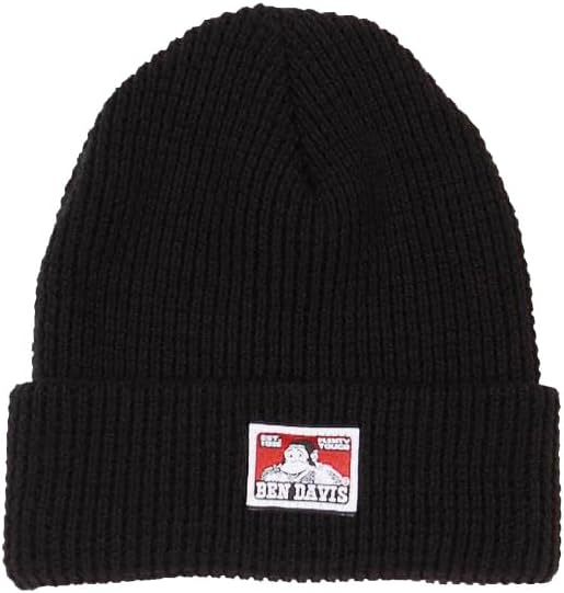 Ben Davis Waffle Knit Beanie (US, Alpha, One Size, Black)