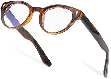 SIPHEW Blue Light Blocking Glasses - Round TR90 Sturdy Frame Anti Blue Light Glasses & Eye Strain for Women& Men