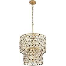 Varaluz Windsor 7-Lt 2-Tier Crystal Chandelier - French Gold/Matte Black