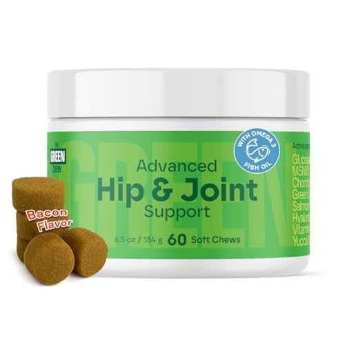 Hip & Joint Supplement for Dogs - Bacon Flavor Soft Chews - Mobility & Flexibility Support - MSM, Chondroitin, Glucosamine for Dogs - 60 Count, Dog Glucosamine for Small & Medium Breeds