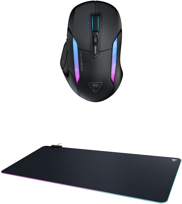 TURTLE BEACH Kone II Air, Large Gaming Mouse Pad Set, Black, Wireless + Sense AIMO, XXL