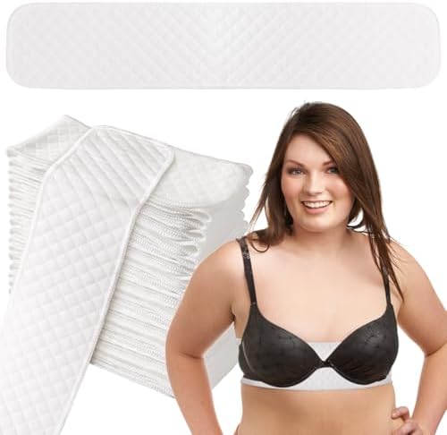 PHOGARY 10pcs Cotton Bra Liners for Sweating, 3 Layer Washable Breast Pads Bra Pads Inserts to Absorb Sweat under Breasts