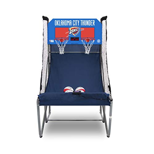 Pop-A-Shot - Home Dual Shot Arcade Basketball Game with NBA Graphics l Sensor Scoring l 16 Game Modes l 7 Balls l Foldable Storage l for All NBA Fans