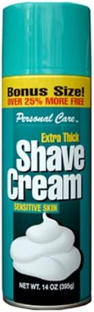 Personal Care 90475-0 Extra Thick Shave Cream For Sensitive Skin, 14 Oz (Pack of 12)