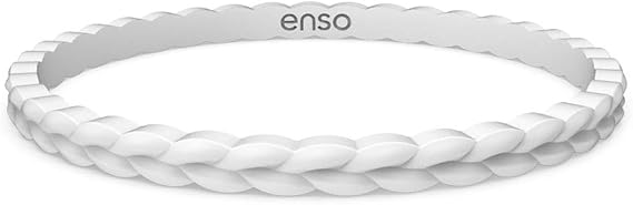 Enso Silicone Bracelet Weave Stackable Bracelet - Hypoallergenic Rubber Wristband Comfortable Flexible Band for Active Lifestyle - Medical Grade Silicone