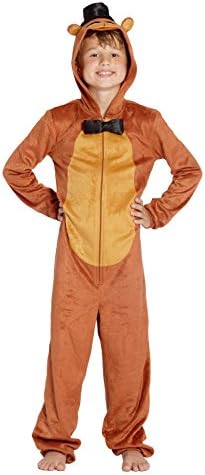 Five Nights at Freddys Boys Union Suit Pajama Set - Brown Large