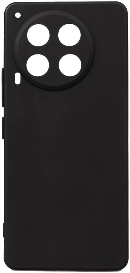 Aksesuarcim Tecno Camon 30 ile Uyumlu Silikon Kılıf Mat Pastel Renkli Parmak İzi Bırakmayan Yumuşak Kapak Biy Siyah