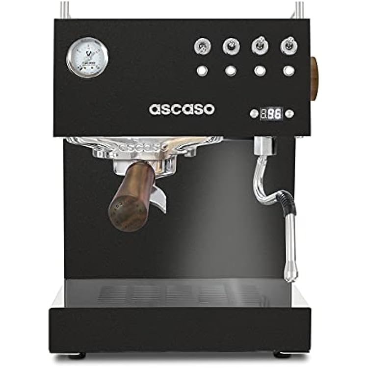 Ascaso Steel PID Programmable Espresso Machine wVolumetric Controls, Single Thermoblock, 120V SINGLE, BLACK