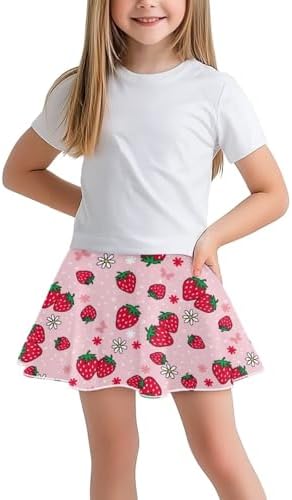 Girls Sport Skirts Tennis Running Skorts with Built-in Shorts 5-14 Years Old Kids