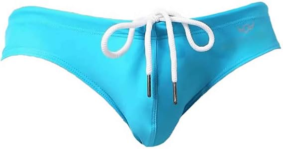 Men's Fashion Low-Rise Swimming Briefs Pure Color Bikini Swimwear 1156 (XX-Large / 34"-39'', 700 SkyBlue -)