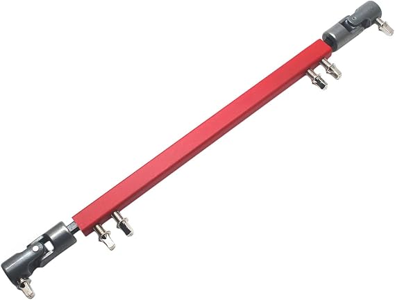Double Kick Drum Pedal Drive Shaft Steel Bass Drum Pedal Linkage Connector Arm for Drum Kit Percussion Instrument Parts (Red)