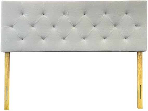 Kingfun Velvet Headboard with Tufted Buttons & Adjustable Height (37"-51") - Solid Wood Frame, Fits Twin Beds, Elegant Beige Accent for Modern Bedroom,Twin